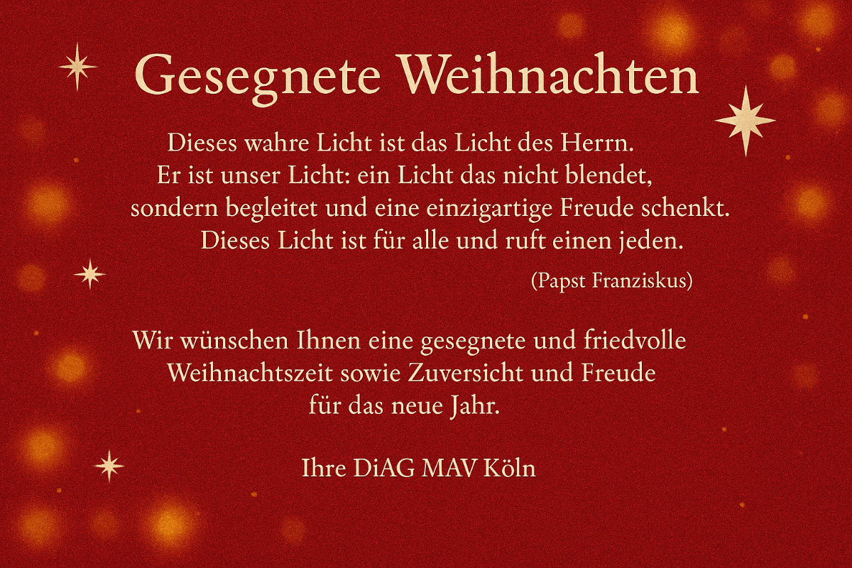 Weihnachtsgruß DiAG MAV Köln